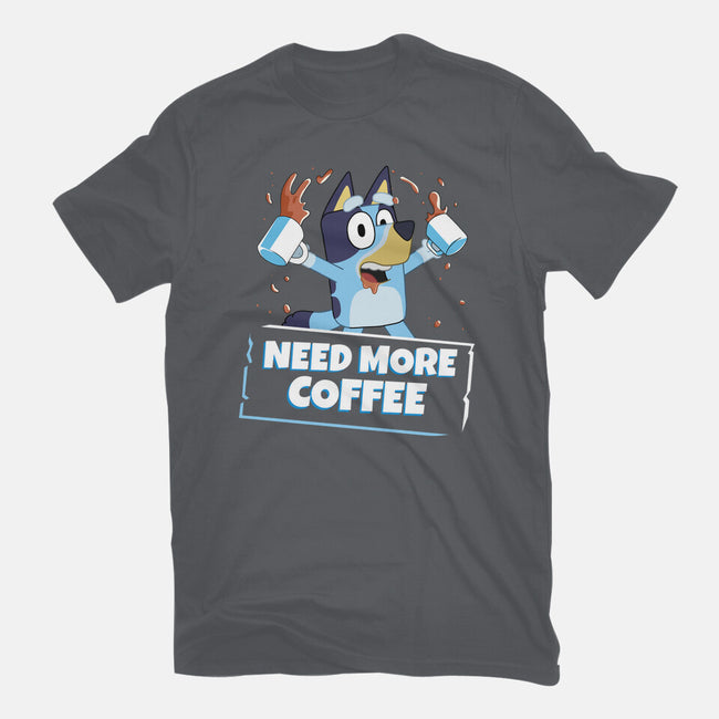 Bluey Needs More Coffee-Mens-Basic-Tee-MaxoArt