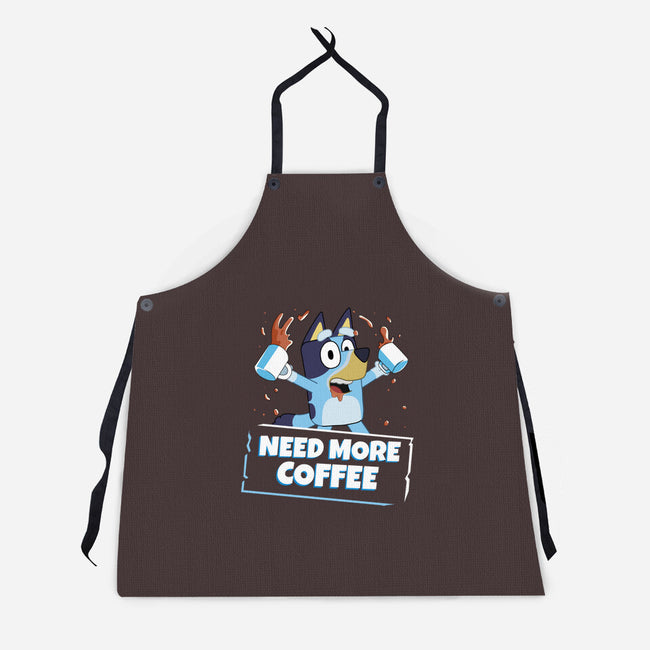 Bluey Needs More Coffee-Unisex-Kitchen-Apron-MaxoArt