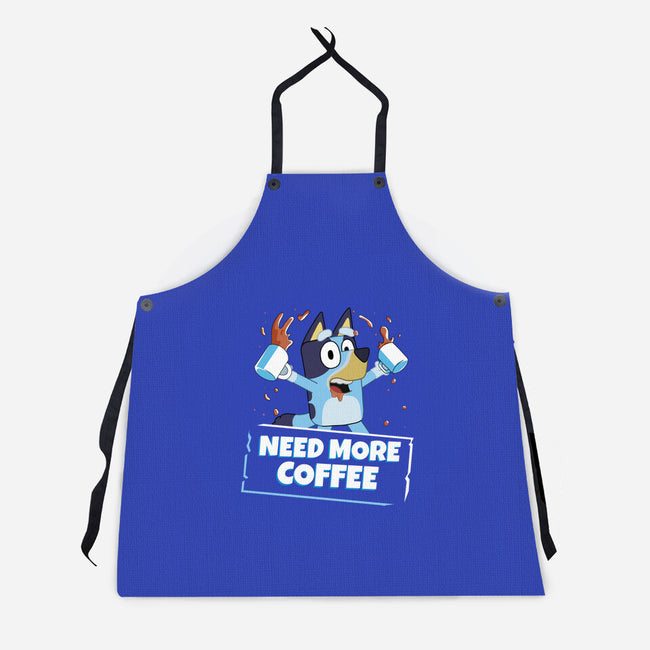 Bluey Needs More Coffee-Unisex-Kitchen-Apron-MaxoArt