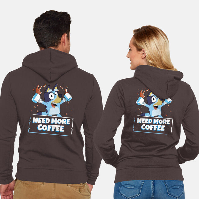 Bluey Needs More Coffee-Unisex-Zip-Up-Sweatshirt-MaxoArt