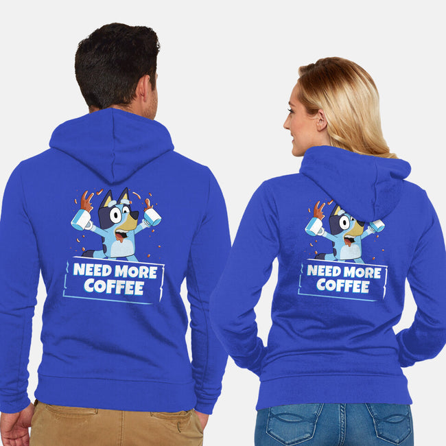 Bluey Needs More Coffee-Unisex-Zip-Up-Sweatshirt-MaxoArt