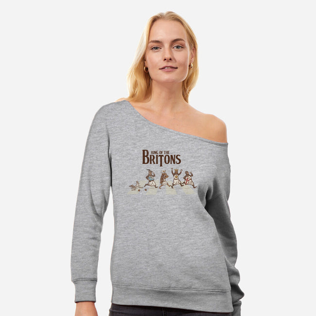 King Of The Britons-Womens-Off Shoulder-Sweatshirt-kg07