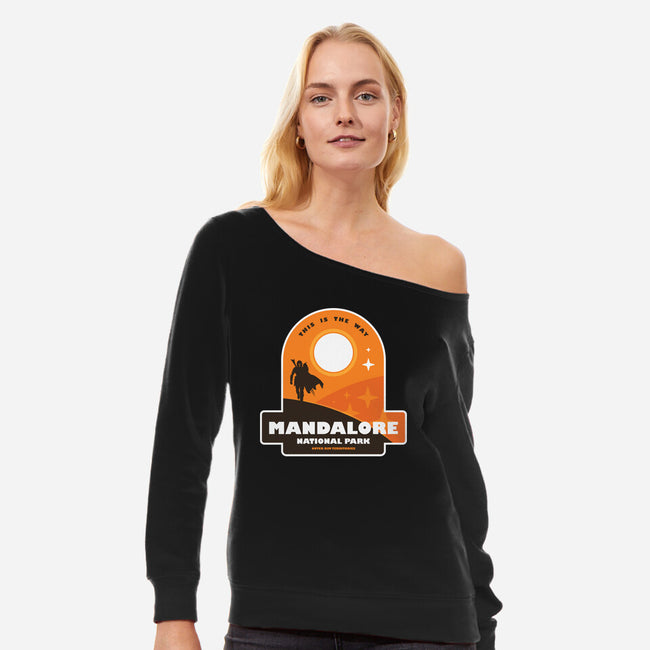 Mandalore National Park-Womens-Off Shoulder-Sweatshirt-BadBox