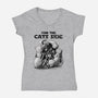 Join The Cats Side-Womens-V-Neck-Tee-fanfabio