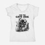 Join The Cats Side-Womens-V-Neck-Tee-fanfabio