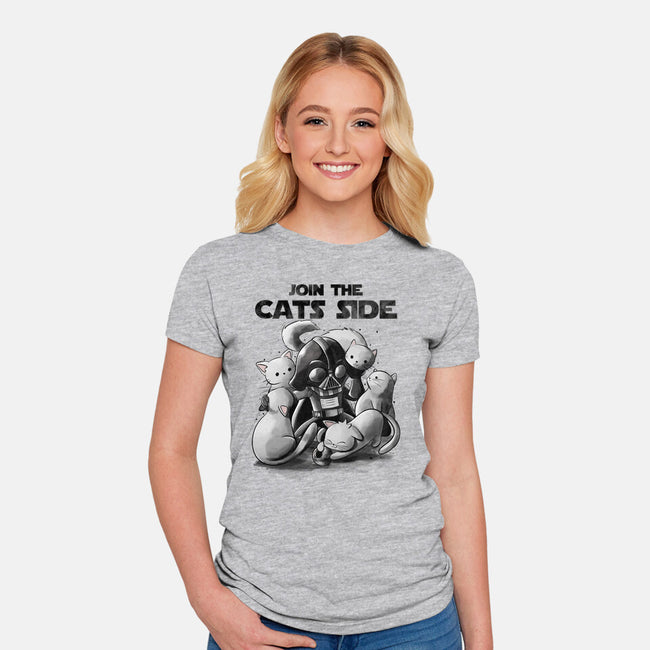 Join The Cats Side-Womens-Fitted-Tee-fanfabio