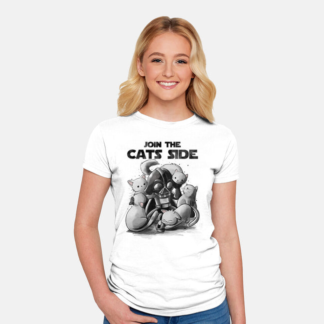 Join The Cats Side-Womens-Fitted-Tee-fanfabio