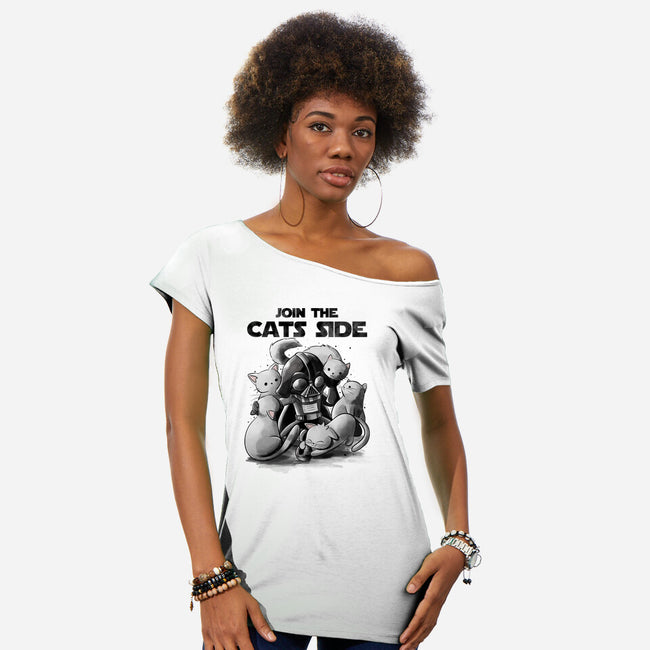 Join The Cats Side-Womens-Off Shoulder-Tee-fanfabio