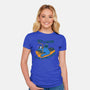 Getting Cookies-Womens-Fitted-Tee-rocketman_art