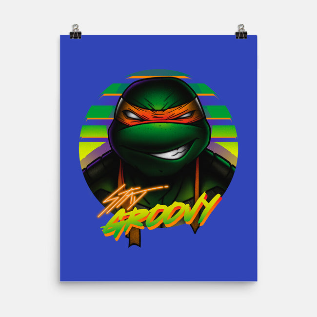 Stay Groovy Turtle-None-Matte-Poster-Getsousa!