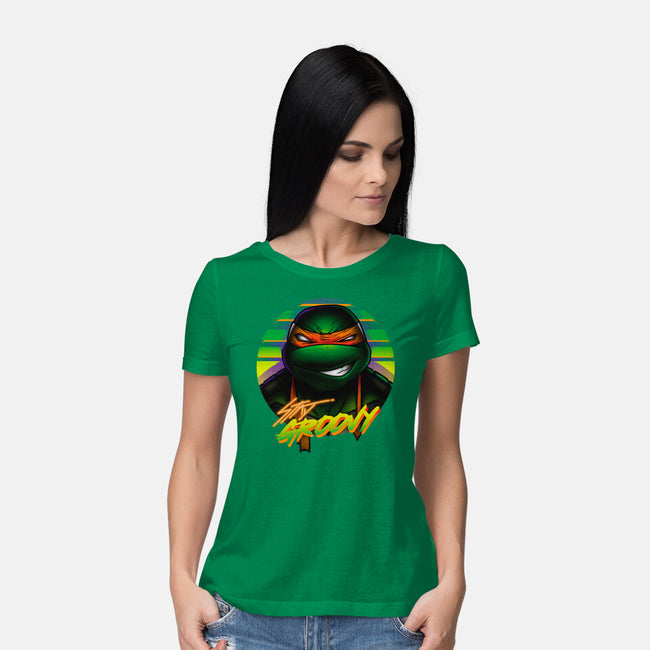 Stay Groovy Turtle-Womens-Basic-Tee-Getsousa!