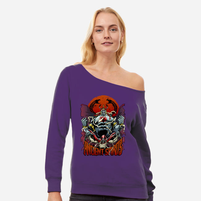 Ancient Spirits-Womens-Off Shoulder-Sweatshirt-Diego Oliver