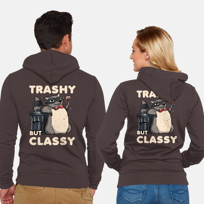 Trashy But Classy-Unisex-Zip-Up-Sweatshirt-tobefonseca