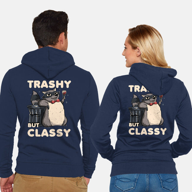 Trashy But Classy-Unisex-Zip-Up-Sweatshirt-tobefonseca