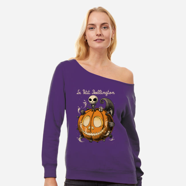 Le Petit Skellington-Womens-Off Shoulder-Sweatshirt-Studio Mootant