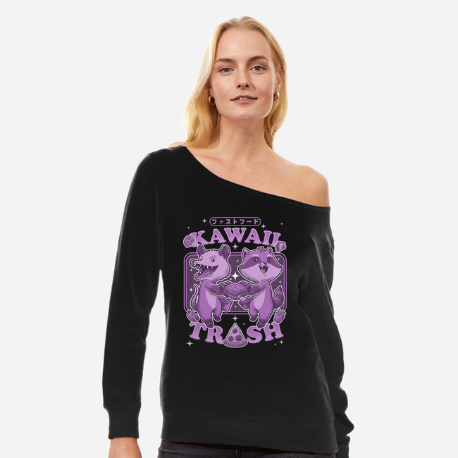 Fastfood Trash Animals-Womens-Off Shoulder-Sweatshirt-Studio Mootant