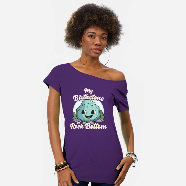 Rock Bottom-Womens-Off Shoulder-Tee-RoboMega