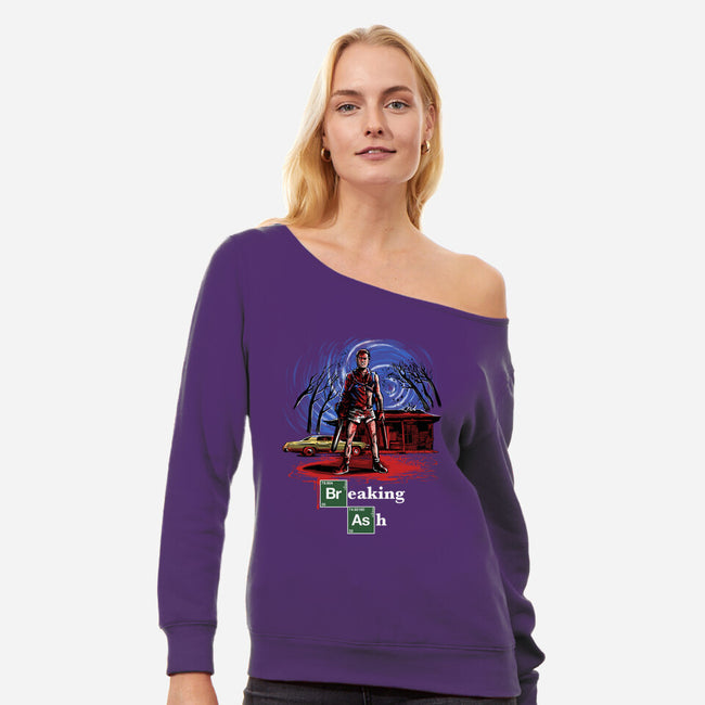 Breaking Ash-Womens-Off Shoulder-Sweatshirt-zascanauta