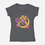 Cute Sailor Moon-Womens-V-Neck-Tee-Ca Mask