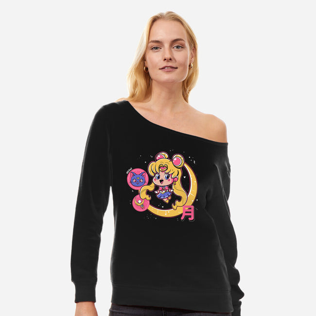 Cute Sailor Moon-Womens-Off Shoulder-Sweatshirt-Ca Mask