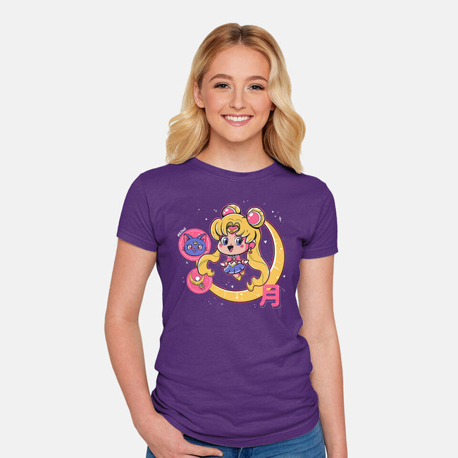 Cute Sailor Moon-Womens-Fitted-Tee-Ca Mask