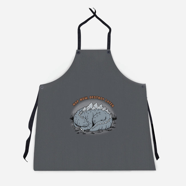 Nap Now Destroy Later-Unisex-Kitchen-Apron-pigboom