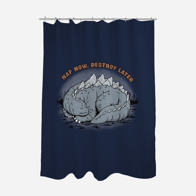 Nap Now Destroy Later-None-Polyester-Shower Curtain-pigboom