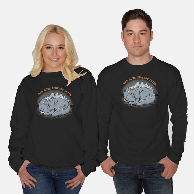 Nap Now Destroy Later-Unisex-Crew Neck-Sweatshirt-pigboom