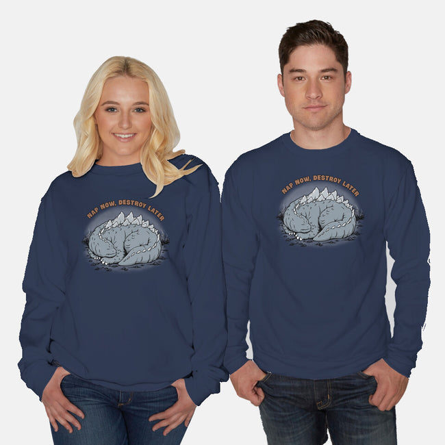 Nap Now Destroy Later-Unisex-Crew Neck-Sweatshirt-pigboom