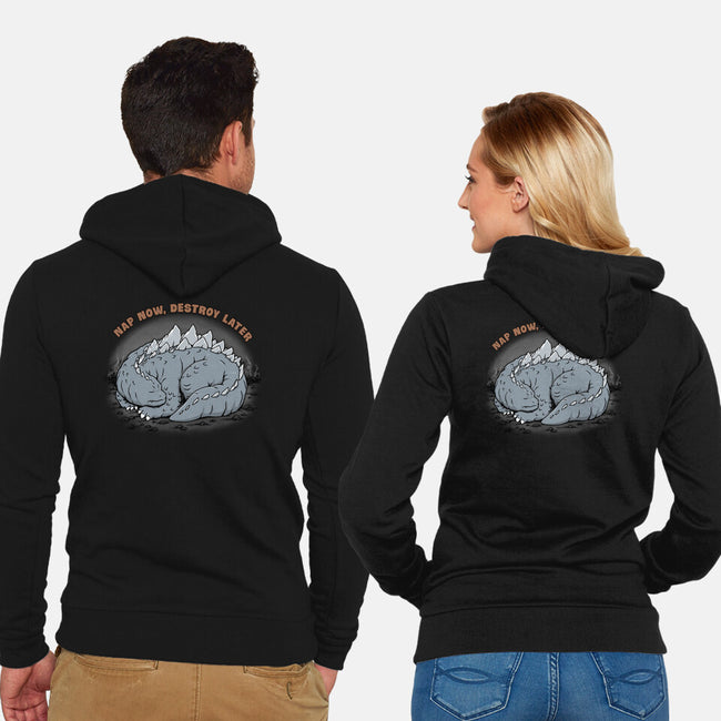 Nap Now Destroy Later-Unisex-Zip-Up-Sweatshirt-pigboom