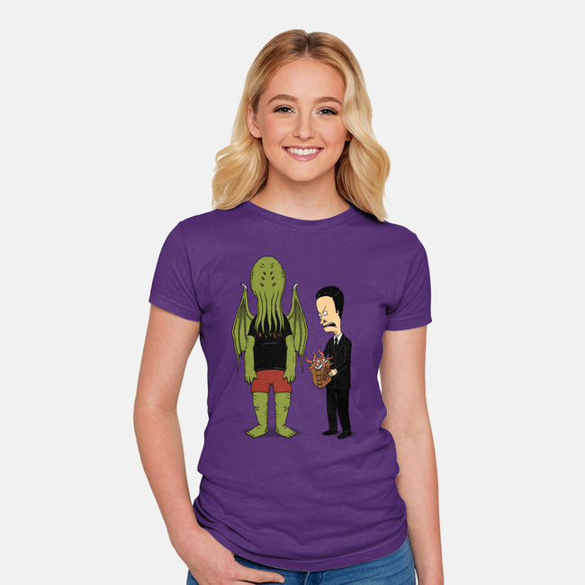 Cosmic Horror Is Cool-Womens-Fitted-Tee-pigboom