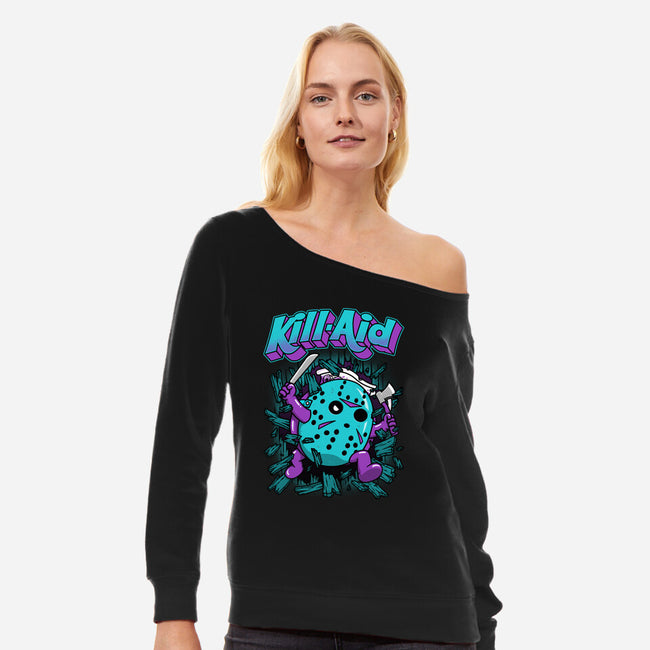 Kill-Aid Purple-Womens-Off Shoulder-Sweatshirt-pigboom