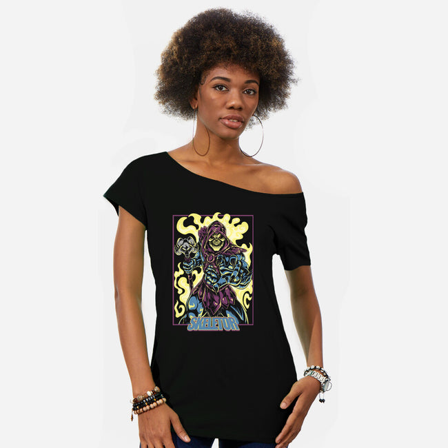 Skeletor Master-Womens-Off Shoulder-Tee-Nihon Bunka