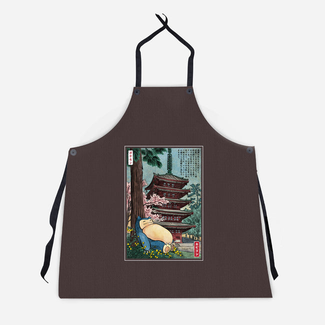 Taking A Nap In Japan-Unisex-Kitchen-Apron-DrMonekers