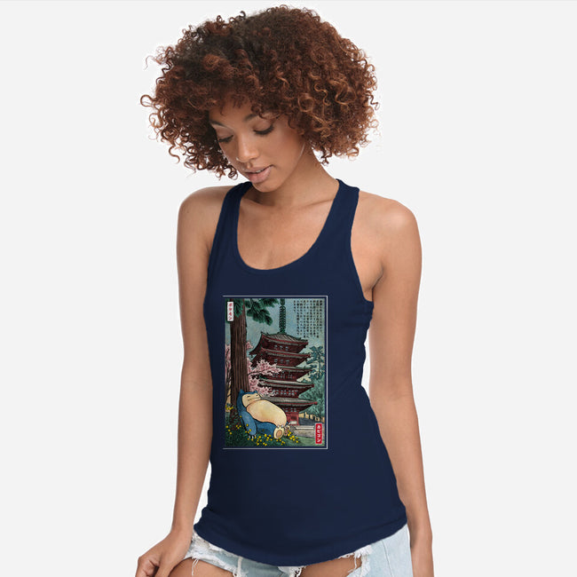 Taking A Nap In Japan-Womens-Racerback-Tank-DrMonekers
