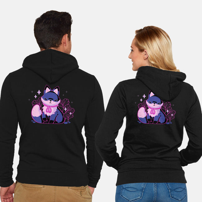 Mystical Fox-Unisex-Zip-Up-Sweatshirt-xMorfina