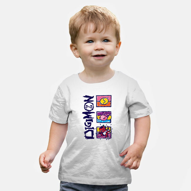 Digital Monsters-Baby-Basic-Tee-dalethesk8er