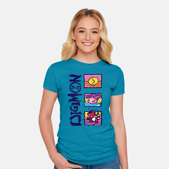 Digital Monsters-Womens-Fitted-Tee-dalethesk8er