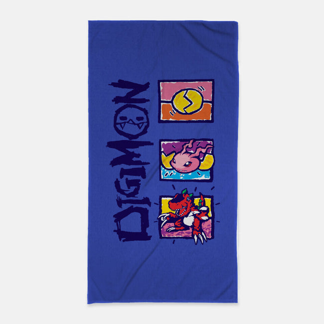 Digital Monsters-None-Beach-Towel-dalethesk8er