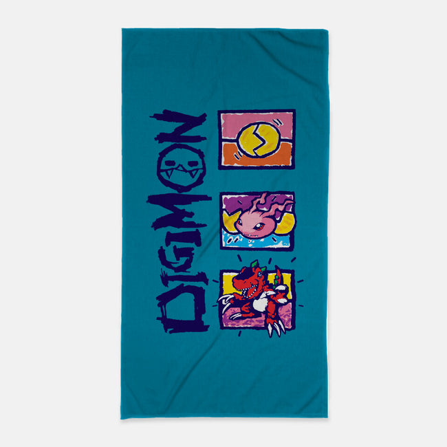 Digital Monsters-None-Beach-Towel-dalethesk8er