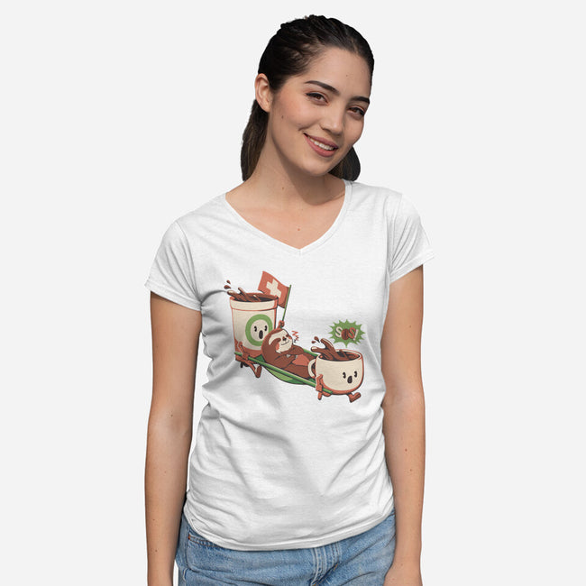 Coffee Rescue-Womens-V-Neck-Tee-tobefonseca