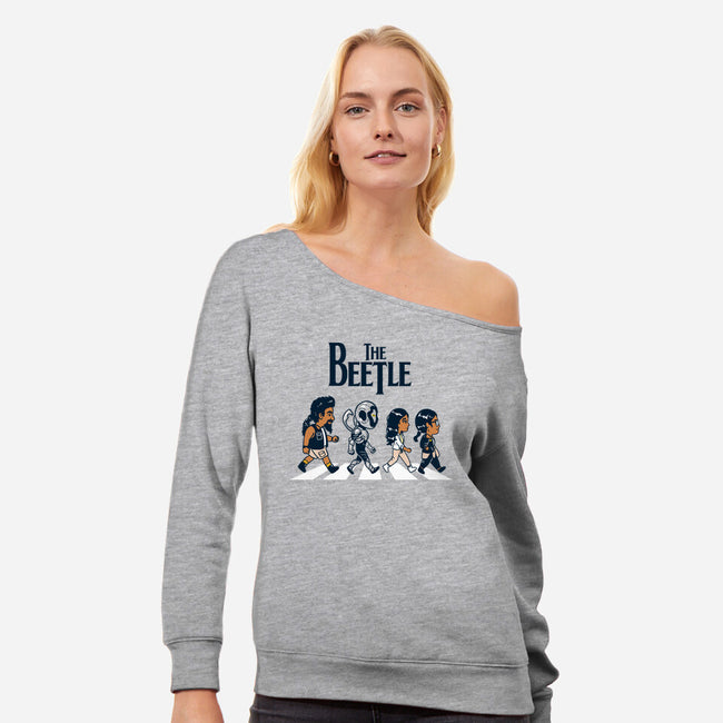 Blue Abbey-Womens-Off Shoulder-Sweatshirt-estudiofitas