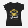 Mayhem Baseball-Womens-V-Neck-Tee-retrodivision