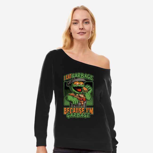 I'm Garbage-Womens-Off Shoulder-Sweatshirt-Studio Mootant