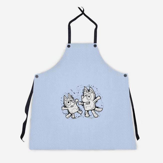 Cartoon Dog Sketch-Unisex-Kitchen-Apron-nickzzarto