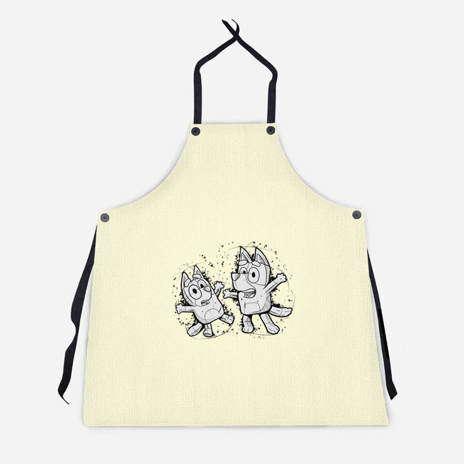 Cartoon Dog Sketch-Unisex-Kitchen-Apron-nickzzarto