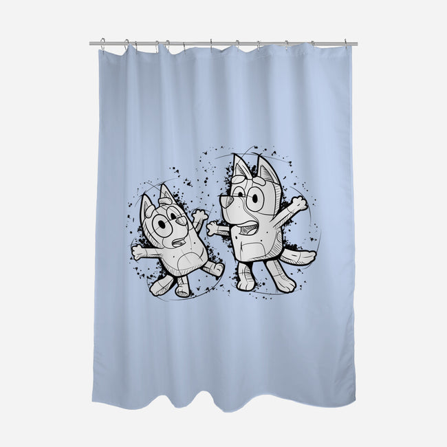 Cartoon Dog Sketch-None-Polyester-Shower Curtain-nickzzarto