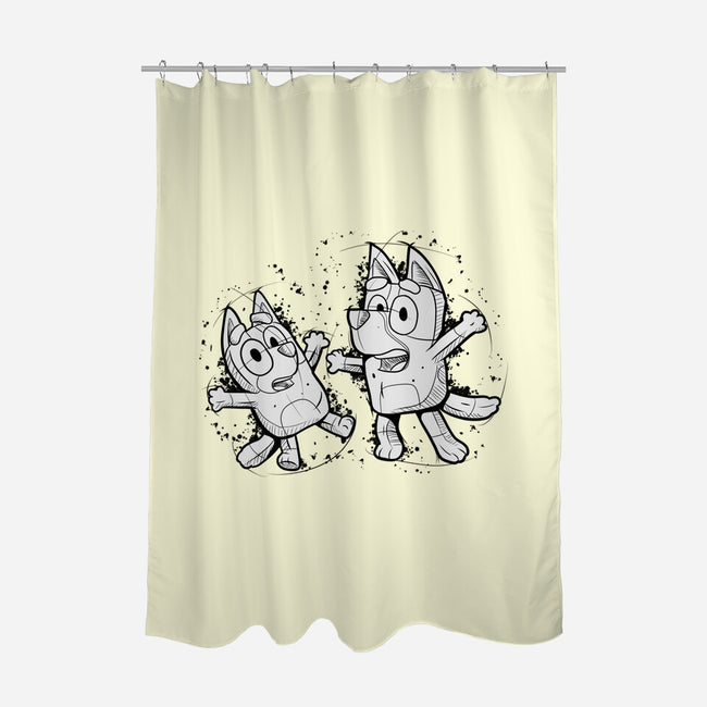 Cartoon Dog Sketch-None-Polyester-Shower Curtain-nickzzarto