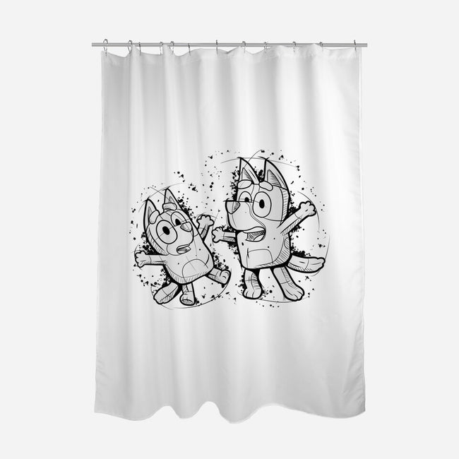 Cartoon Dog Sketch-None-Polyester-Shower Curtain-nickzzarto