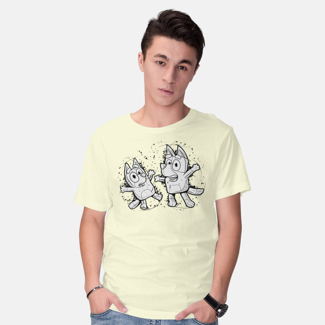 Cartoon Dog Sketch-Mens-Basic-Tee-nickzzarto